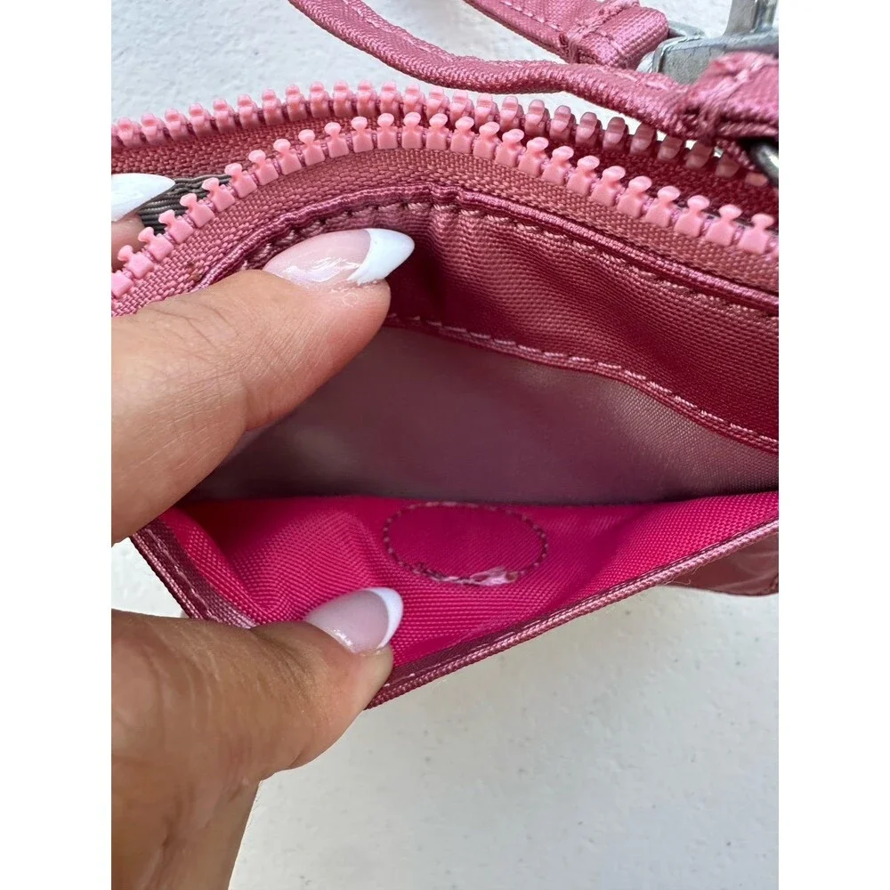 Kipling Cindy Metallic Pink ID Card Case Holder Wristlet Slim Compact Wallet